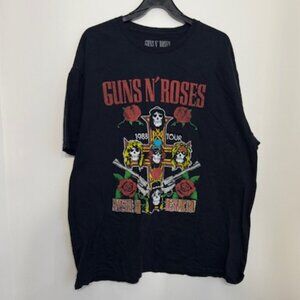GUNS N' ROSES MENS VINTAGE TEE  1988 TOUR  XXL